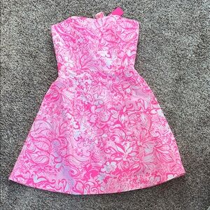 Lilly Pulitzer Blossom Dress in Pink Tropics Bunny Hop.